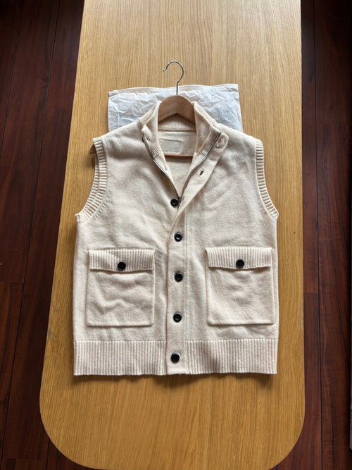 beige cardigan vest men